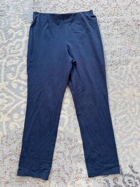 L.L. Bean Elastic Waistband Pants Navy Medium